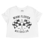 Miami Motorclub Cropped Tee White front