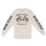 Miami Motorclub Longsleeve in Natural - front view with sleeves