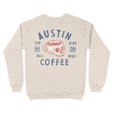 Austin Coffee Company Crewneck in Natural - back view