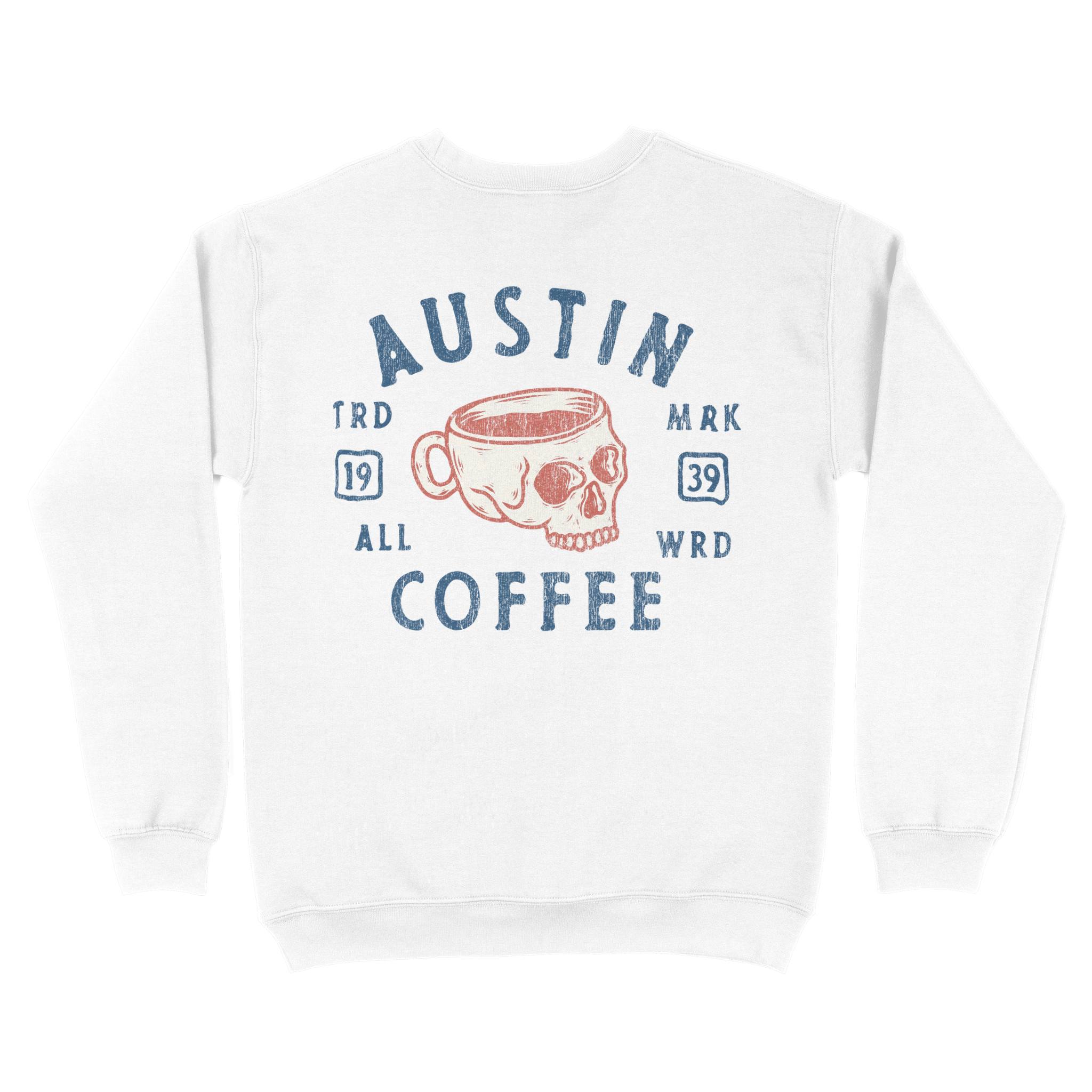Austin Crewneck in White - back view