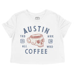 Austin Coffee Company Cropped Tee White front