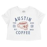 Austin Coffee Company Cropped Tee White front