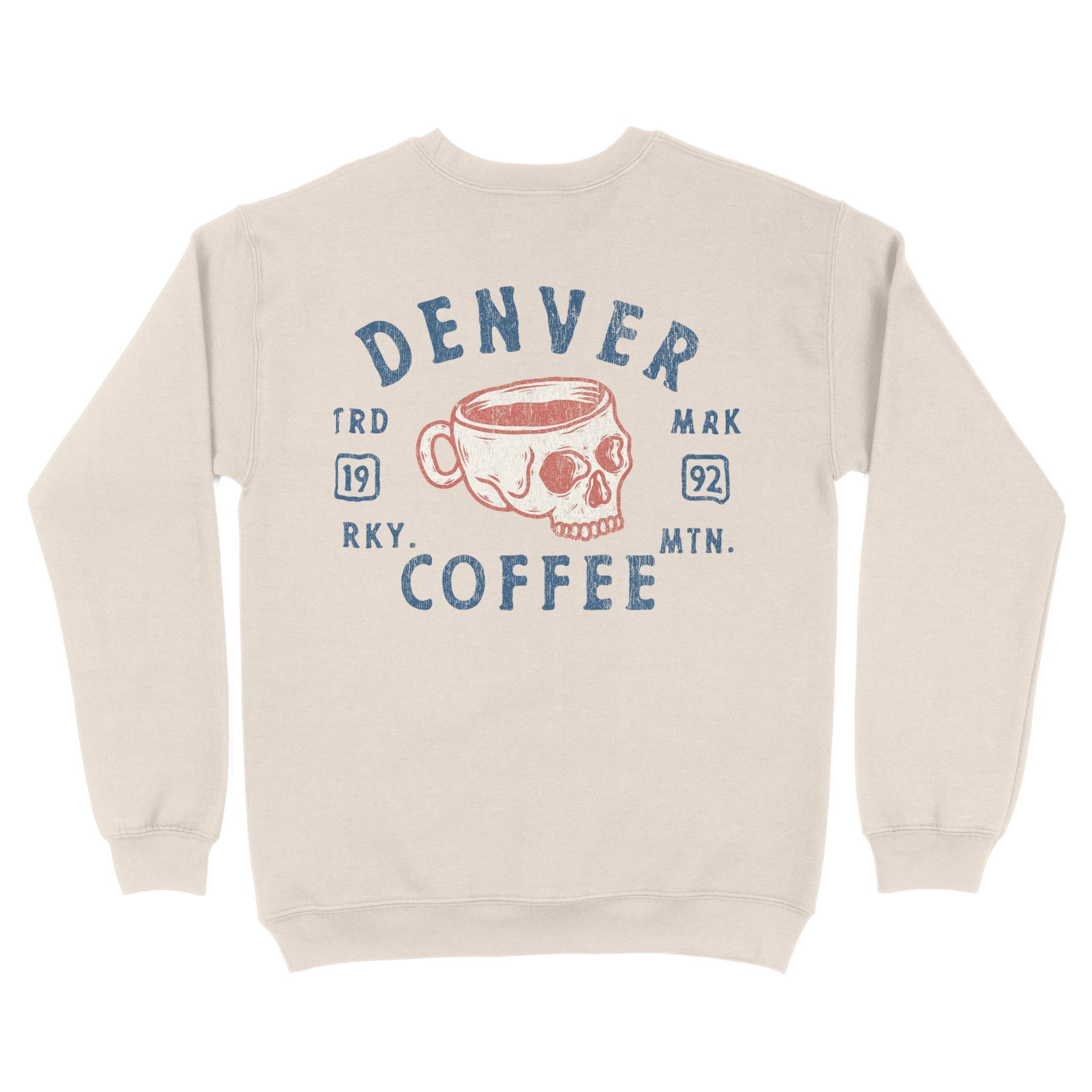Denver Coffee Company Crewneck in Natural - back view