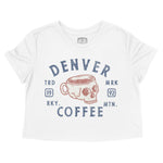 Denver Coffee Company Cropped Tee White front