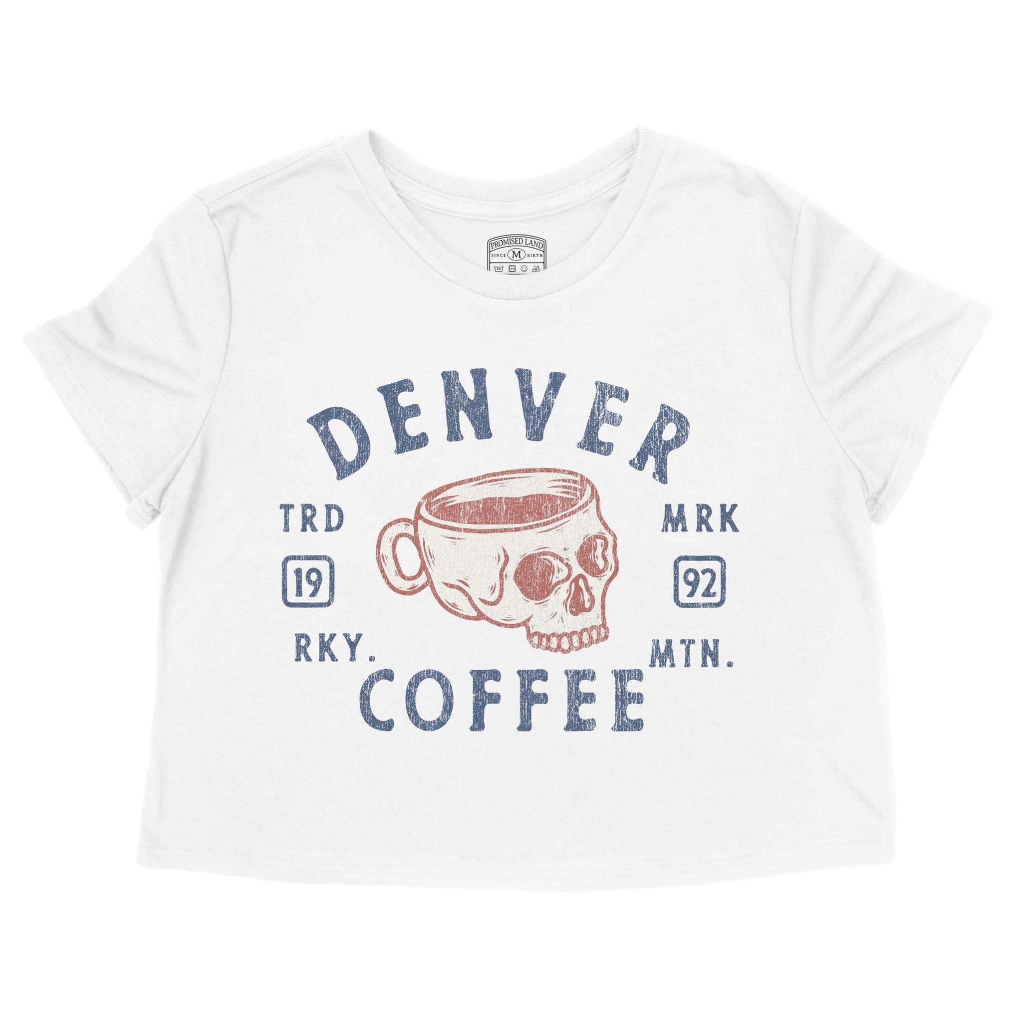 Denver Coffee Company Cropped Tee White front