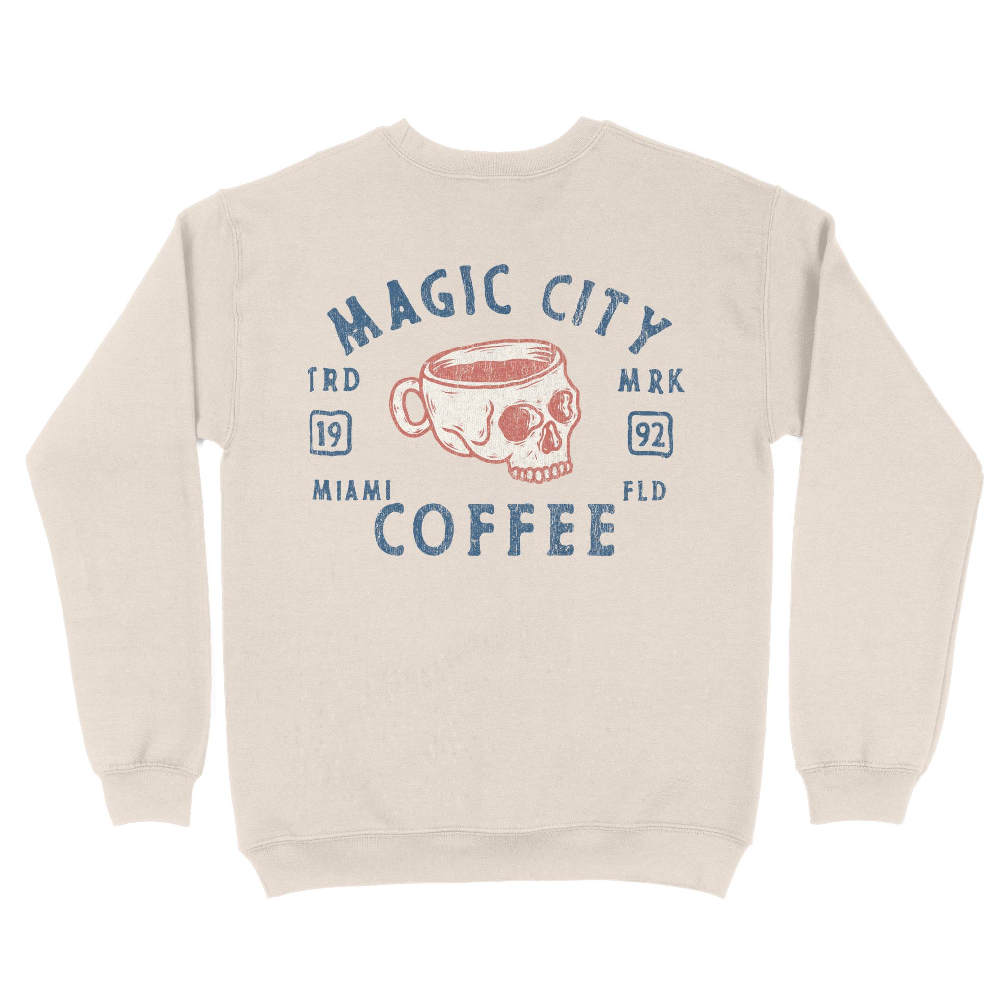 Miami Coffee Company Crewneck in Natural - back view