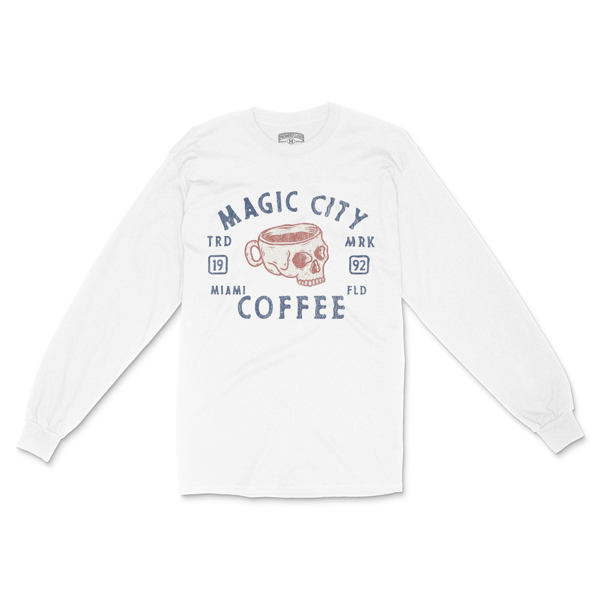 Miami Coffee Company Longsleeve in White - front view