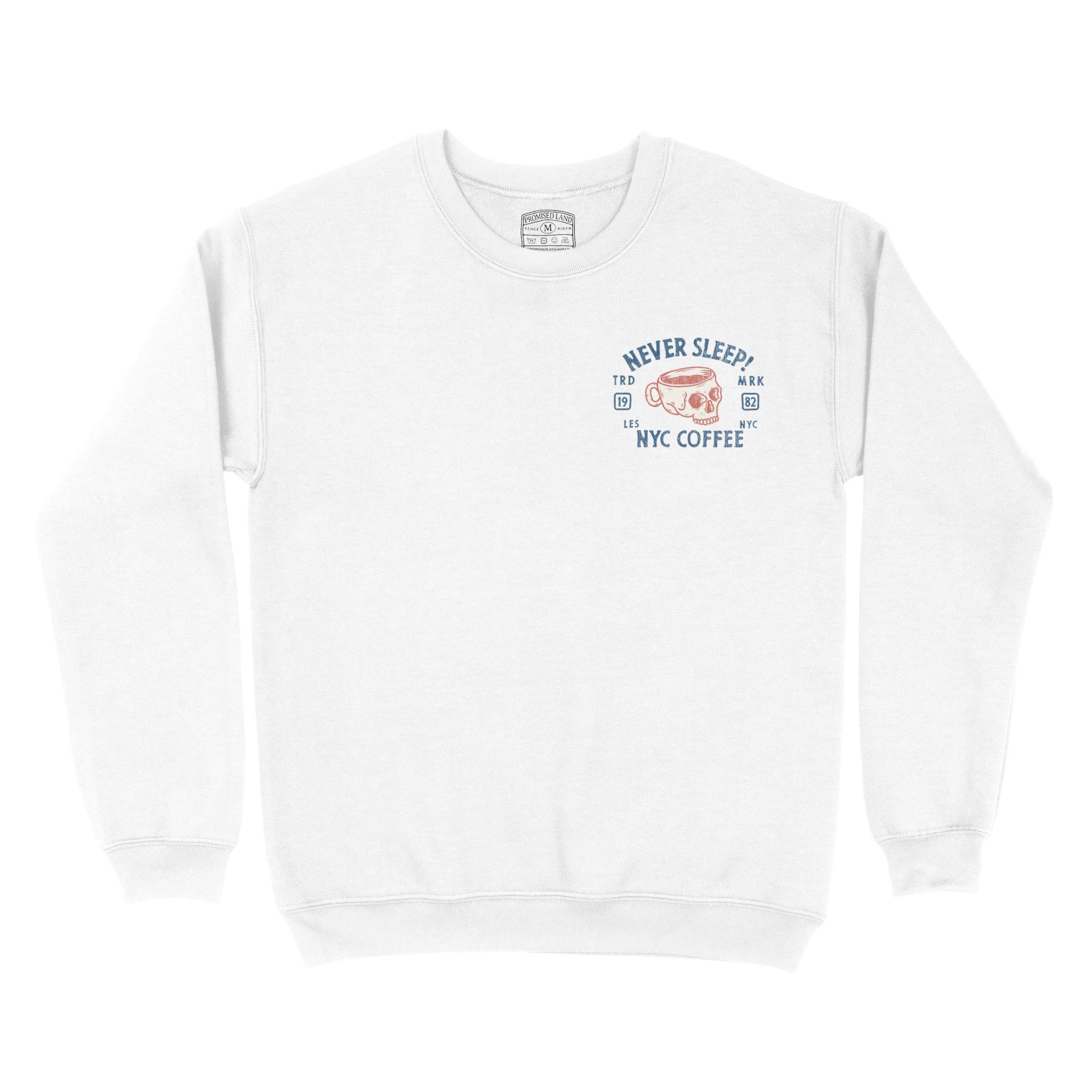 New York Crewneck in White - front view