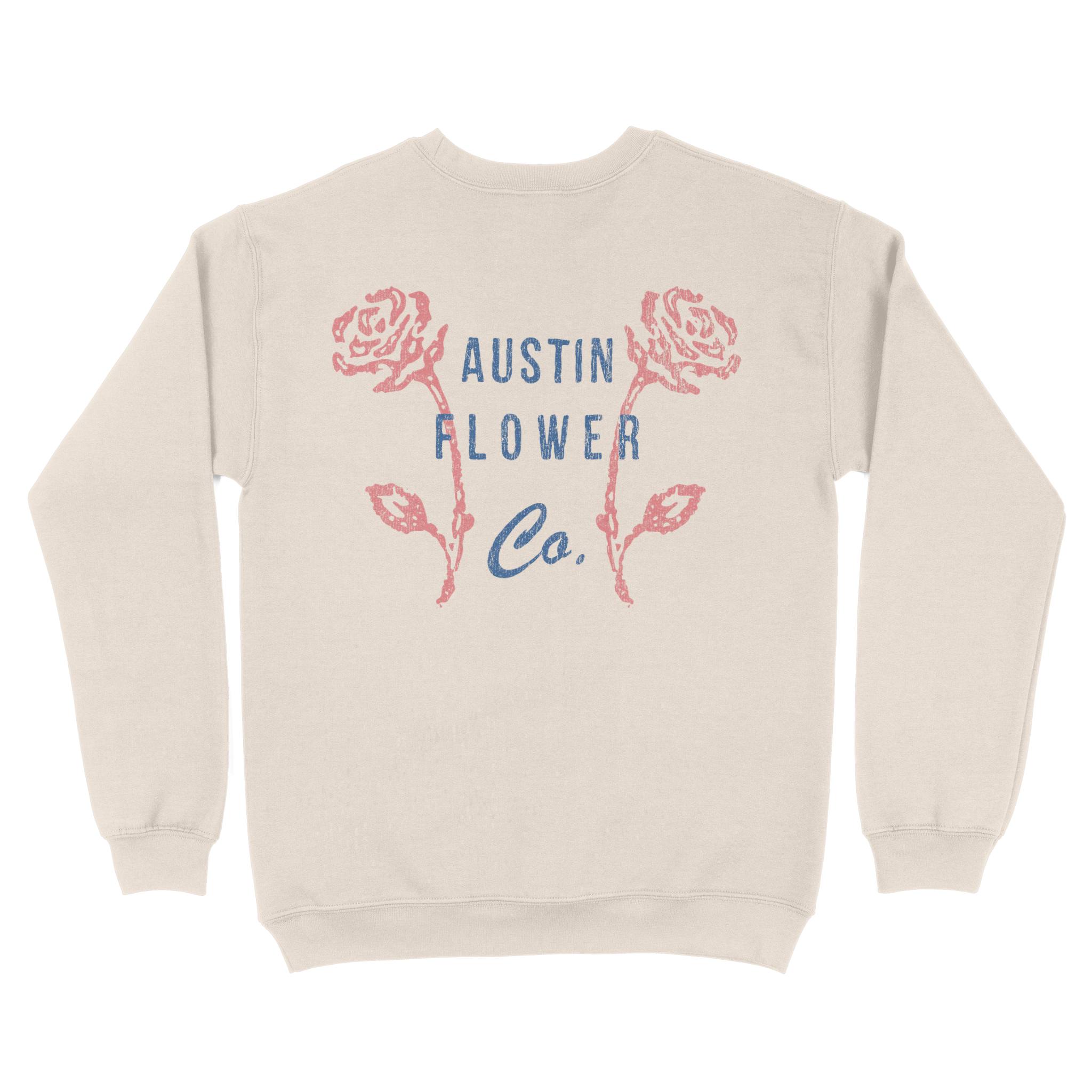 Austin Flower Shop Crewneck in Natural - back view
