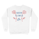 Austin Crewneck in White - back view