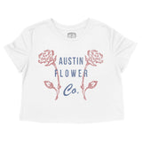 Austin Flower Shop Cropped Tee White front