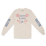 Austin Flower Shop Longsleeve in Natural - front view with sleeves