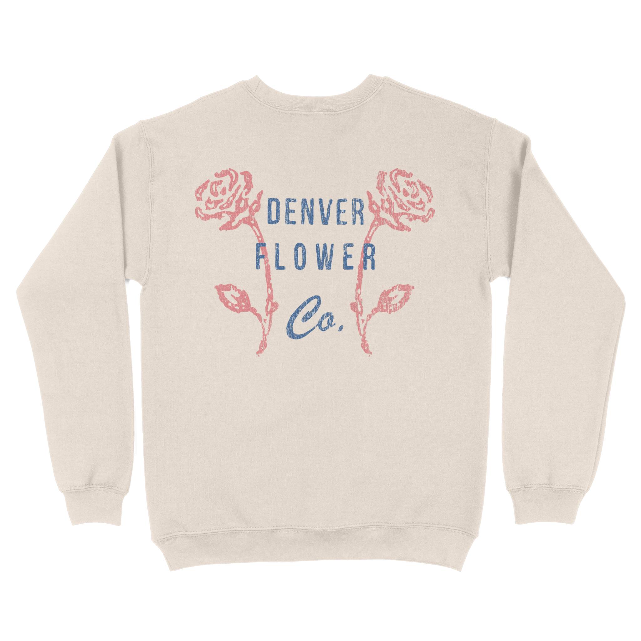 Denver Flower Shop Crewneck in Natural - back view