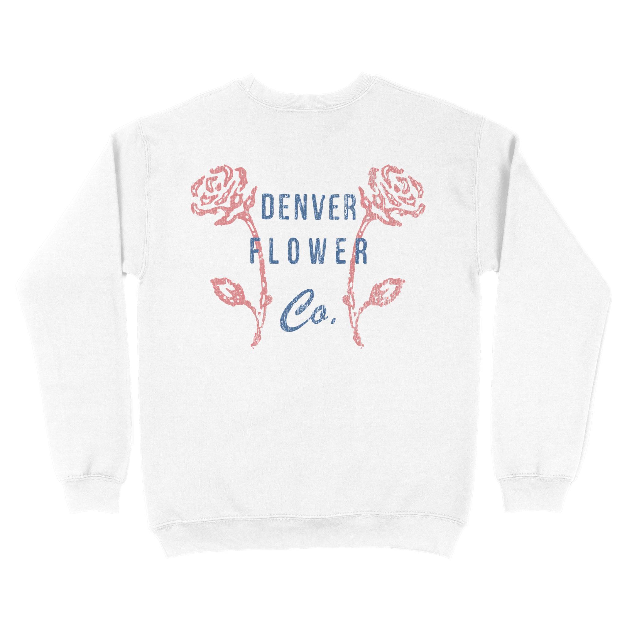 Denver Crewneck in White - back view