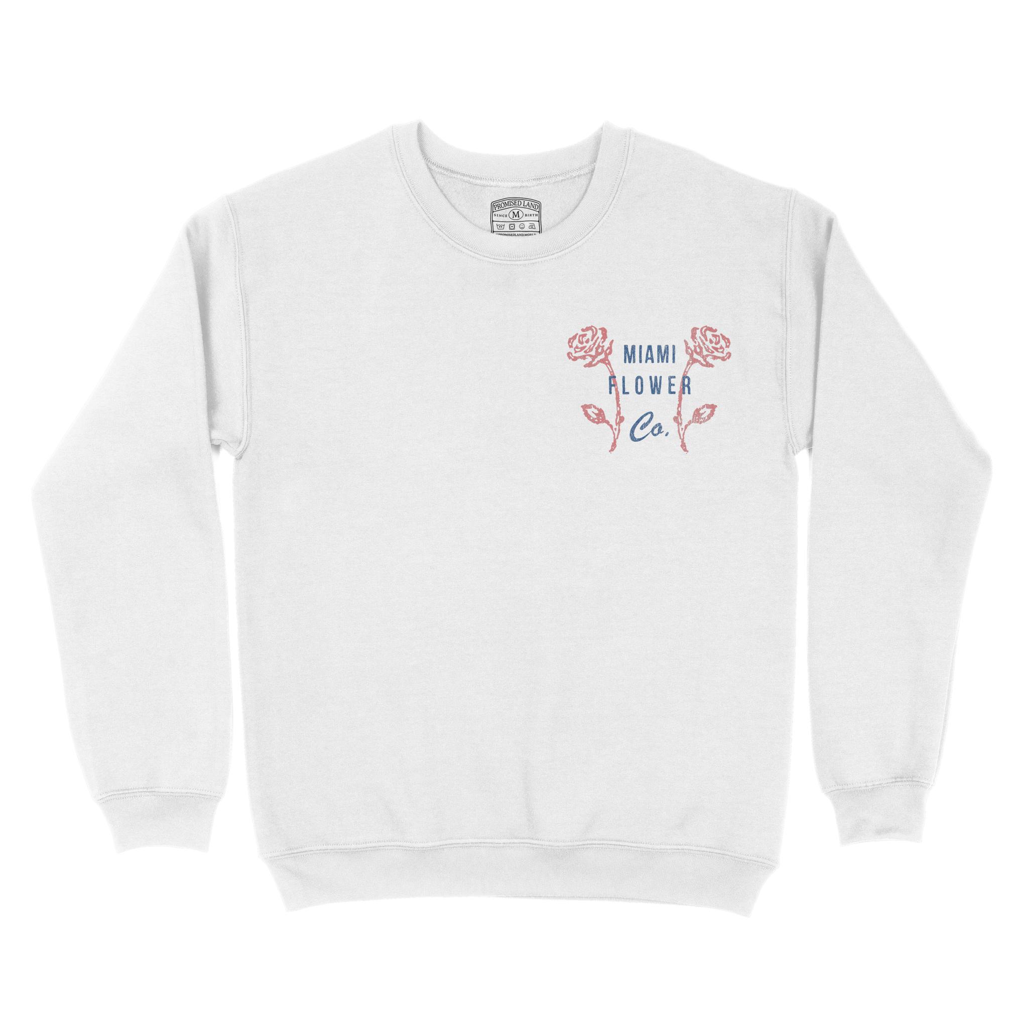 Miami Flower Shop Crewneck White front