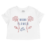 Miami Flower Shop Cropped Tee White front