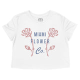 Miami Flower Shop Cropped Tee White front