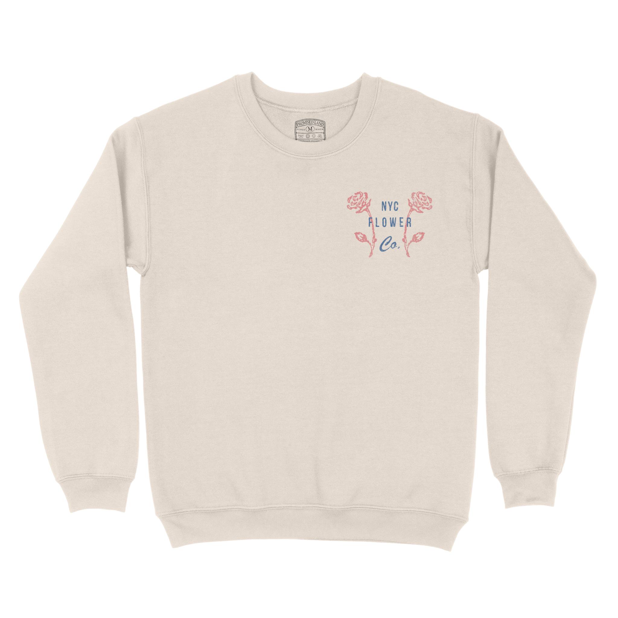 New York Flower Shop Crewneck in Natural - front view