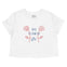 New York Cropped Tee in White - front view