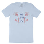 New York Flower Shop T-Shirt Baby Blue front