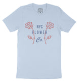 New York Flower Shop T-Shirt Baby Blue front