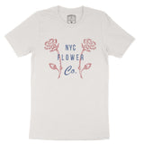 New York Flower Shop T-Shirt Vintage White front