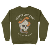 Austin Skull Snake Crewneck Military Green back