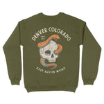 Austin Crewneck in Military Green - back view