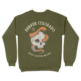 Austin Crewneck in Military Green - back view