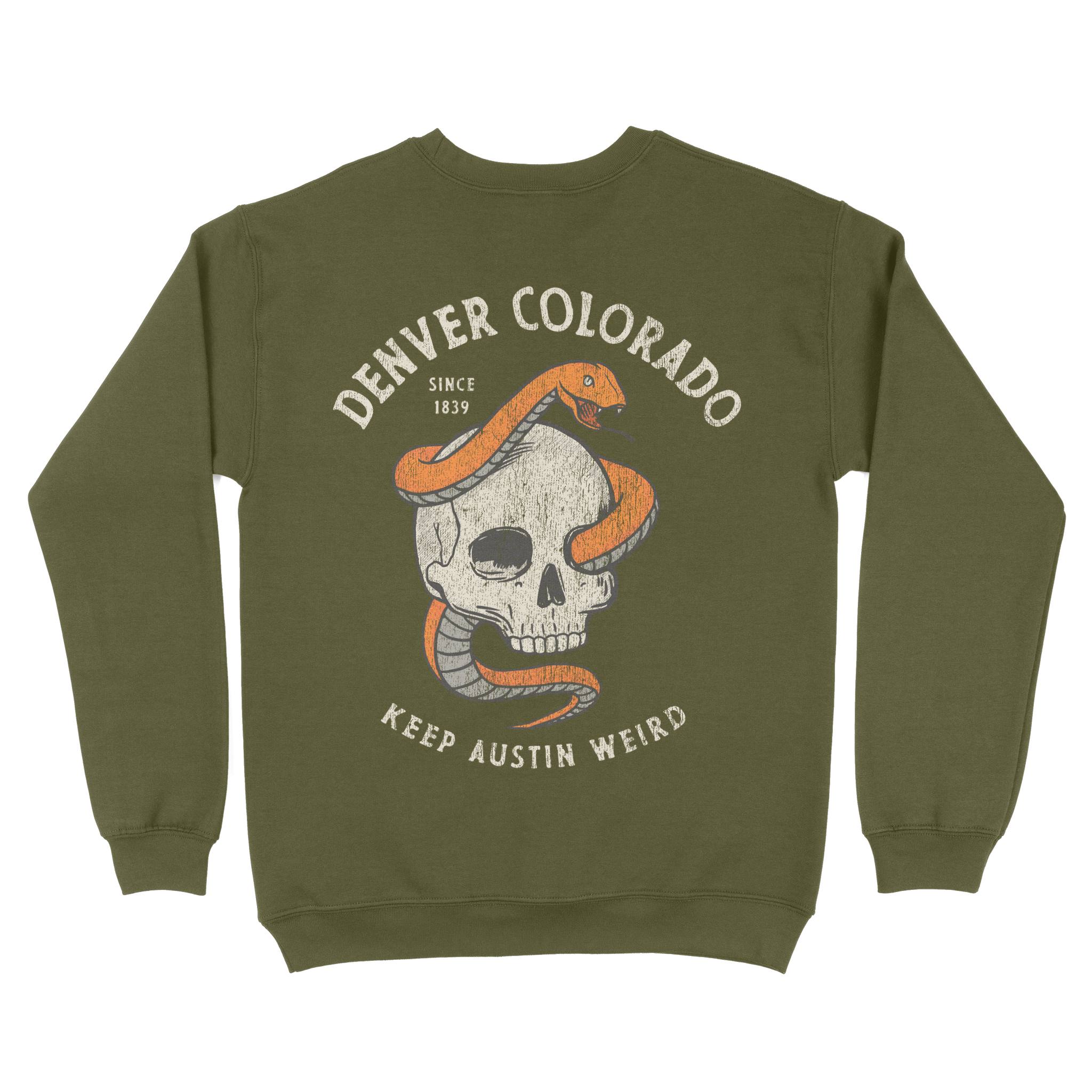 Austin Crewneck in Military Green - back view