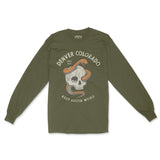 Austin Skull Snake Longsleeve in Military Green - front view