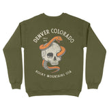 Denver Crewneck in Military Green - back view