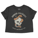 Denver Skull Snake Cropped Tee Black front