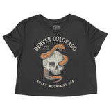 Denver Skull Snake Cropped Tee Black front