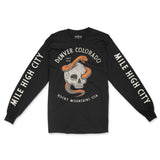 Denver Skull Snake Longsleeve in Black - front view with sleeves
