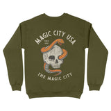 Miami Skull Snake Crewneck Military Green back