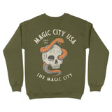 Miami Crewneck in Military Green - back view