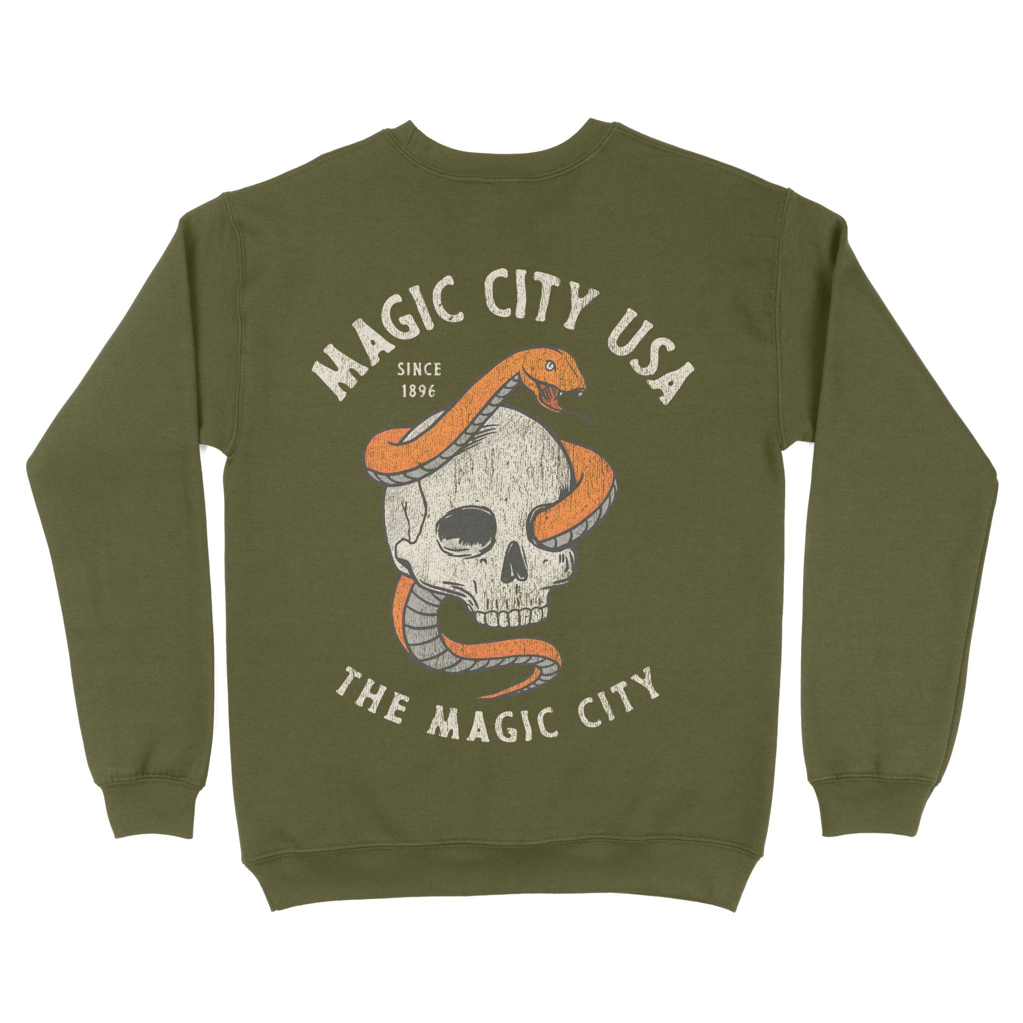 Miami Crewneck in Military Green - back view