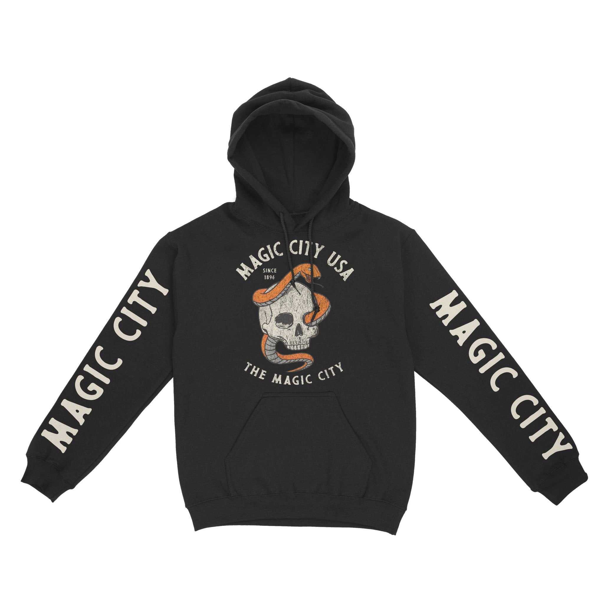 Miami Hoodie in Black - front-sleeves view