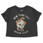 New York Skull Snake Cropped Tee Black front