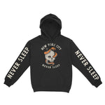 New York Skull Snake Hoodie in Black - front view with sleeves