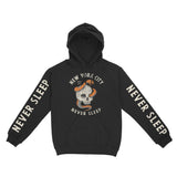 New York Skull Snake Hoodie in Black - front view with sleeves