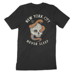 New York Skull Snake T-Shirt Black back