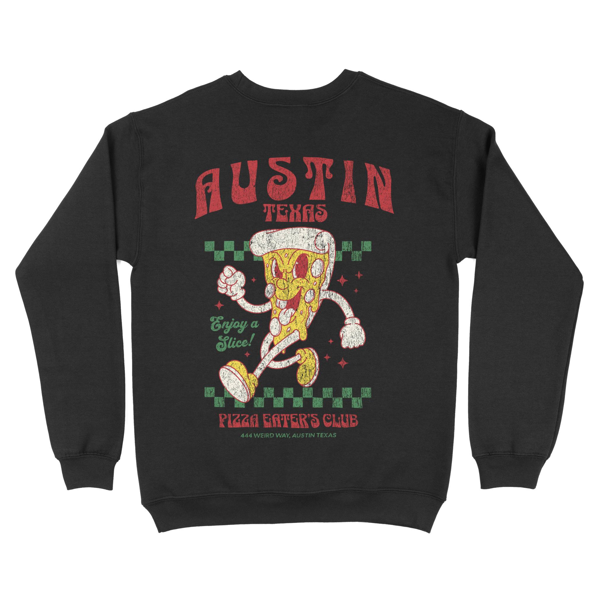 Austin Crewneck in Black - back view
