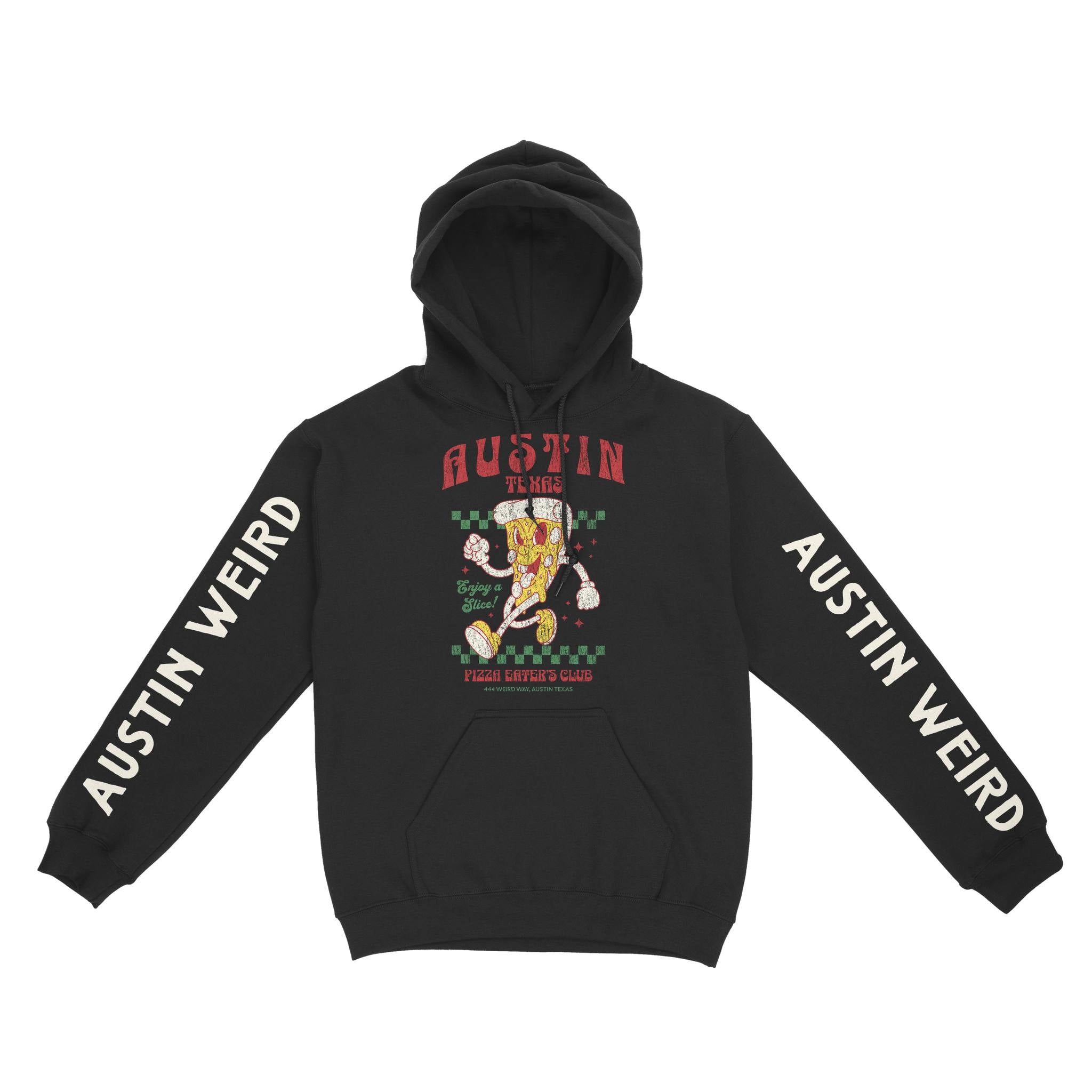 Austin Hoodie in Black - front-sleeves view