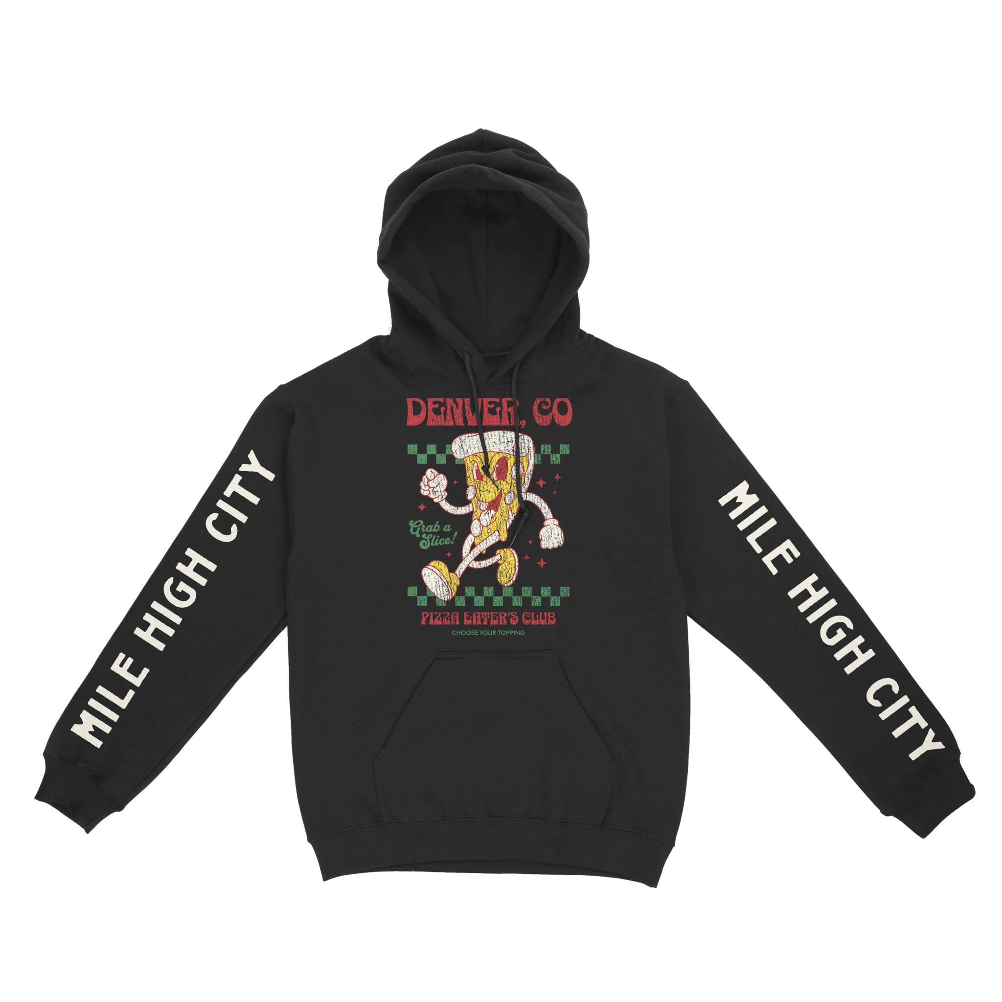 Denver Hoodie in Black - front-sleeves view