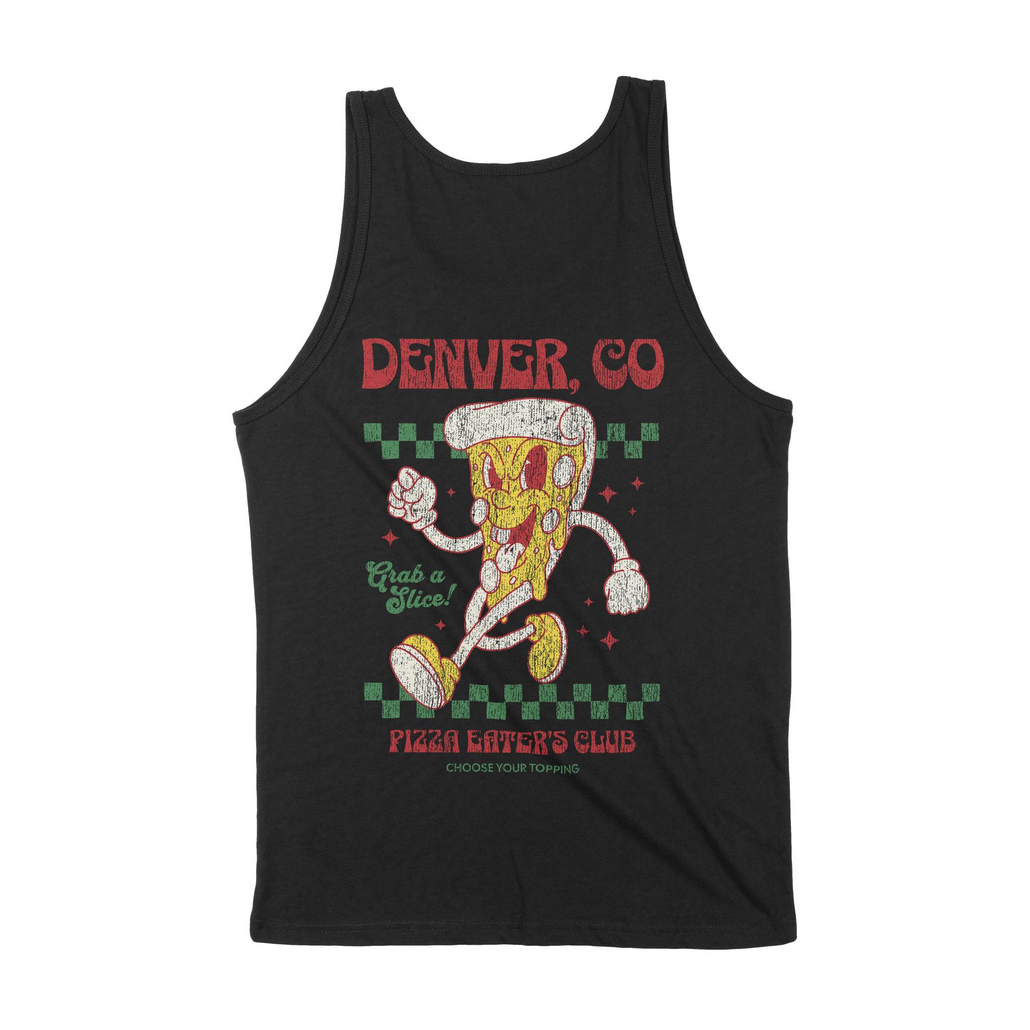 Denver Pizza Boy Tank Top Black back