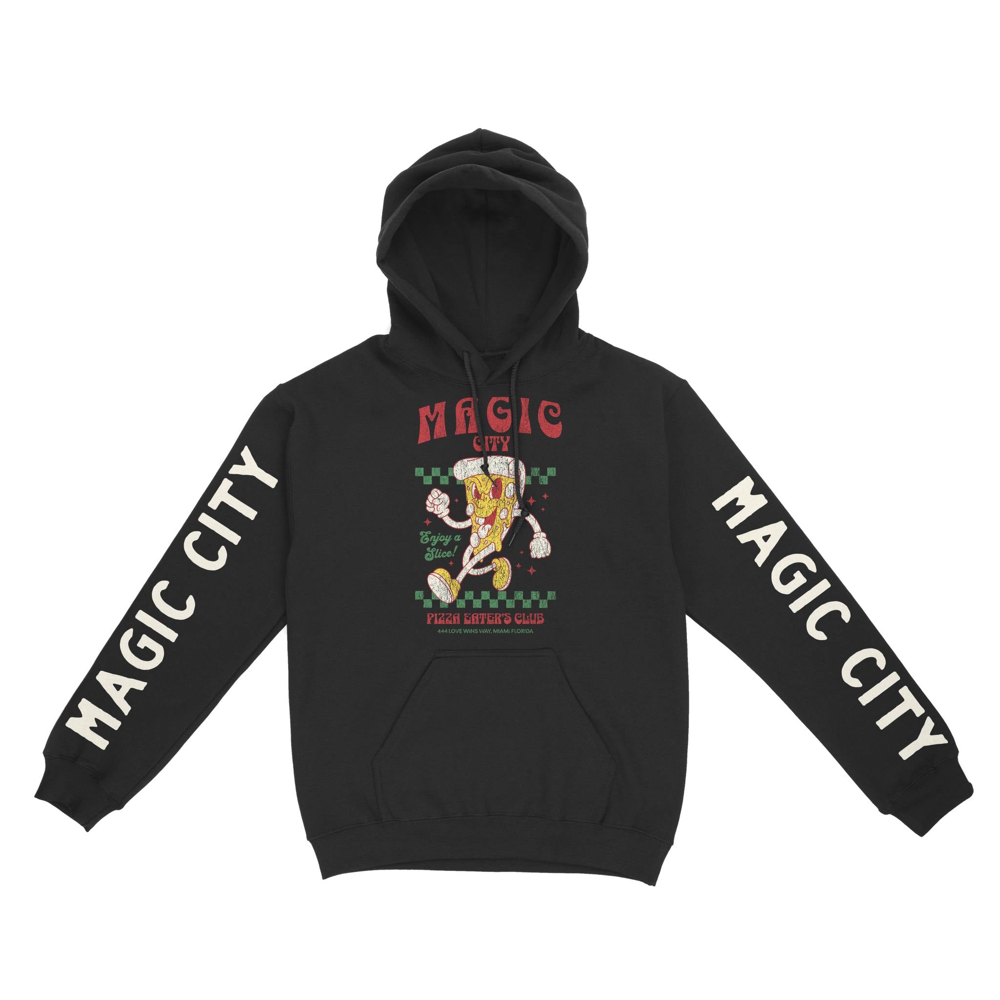 Miami Hoodie in Black - front-sleeves view