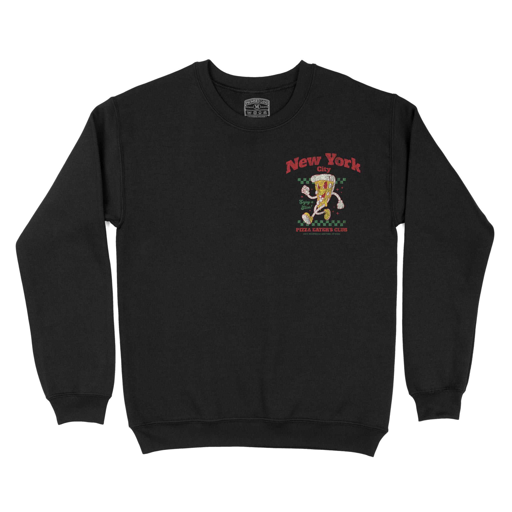 New York Pizza Boy Crewneck Black front