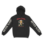 New York Pizza Boy Hoodie in Black - front view with sleeves